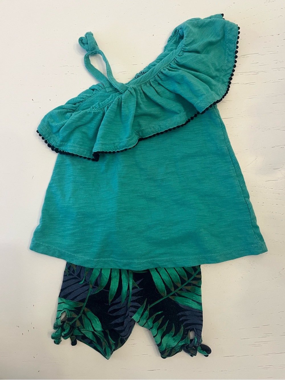 Genuine Kids by OshKosh Teal & Leaf Print 2-Piece Outfit | 18M